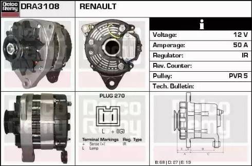 Remy DRA3108 - Генератор vvparts.bg