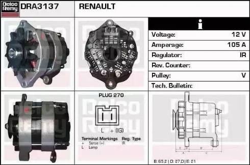 Remy DRA3137 - Генератор vvparts.bg