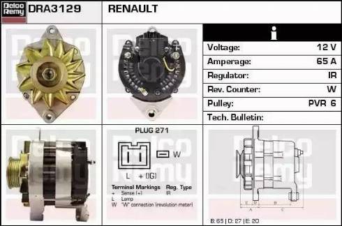 Remy DRA3129 - Генератор vvparts.bg