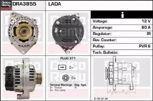 Remy DRA3855 - Генератор vvparts.bg