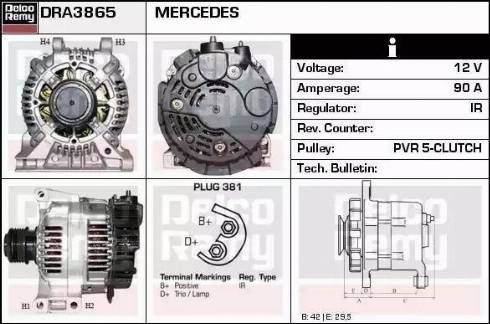 Remy DRA3865 - Генератор vvparts.bg