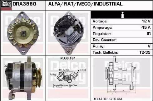 Remy DRA3880 - Генератор vvparts.bg