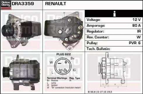 Remy DRA3359 - Генератор vvparts.bg