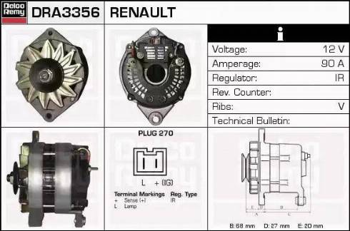 Remy DRA3356 - Генератор vvparts.bg