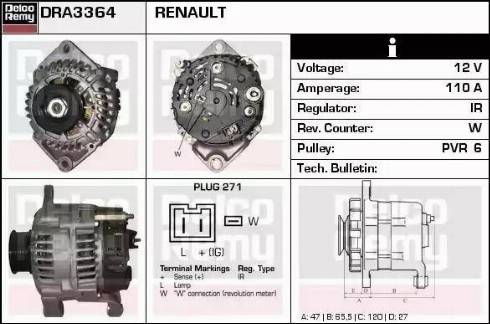 Remy DRA3364 - Генератор vvparts.bg