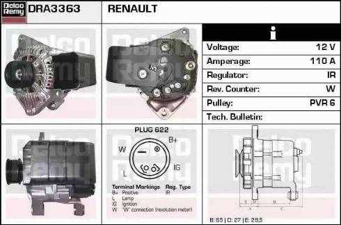 Remy DRA3363 - Генератор vvparts.bg