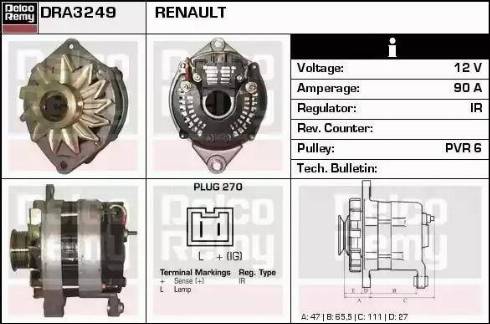 Remy DRA3249 - Генератор vvparts.bg