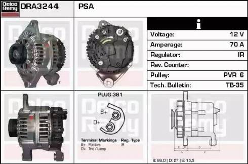 Remy DRA3244 - Генератор vvparts.bg