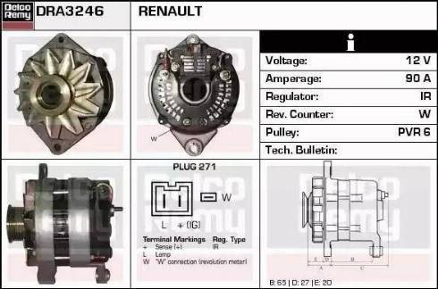 Remy DRA3246 - Генератор vvparts.bg