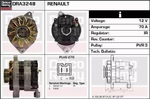 Remy DRA3248 - Генератор vvparts.bg