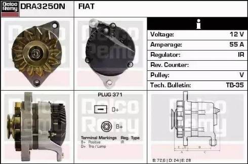 Remy DRA3250N - Генератор vvparts.bg