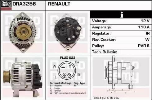 Remy DRA3258 - Генератор vvparts.bg