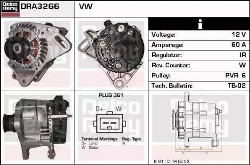 Remy DRA3266 - Генератор vvparts.bg