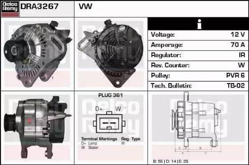 Remy DRA3267 - Генератор vvparts.bg