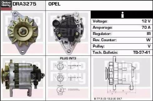 Remy DRA3275N - Генератор vvparts.bg