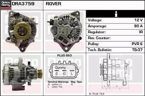 Remy DRA3759 - Генератор vvparts.bg