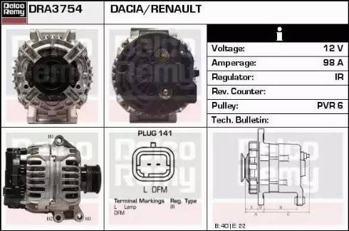 Remy DRA3754 - Генератор vvparts.bg