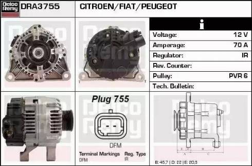 Remy DRA3755 - Генератор vvparts.bg