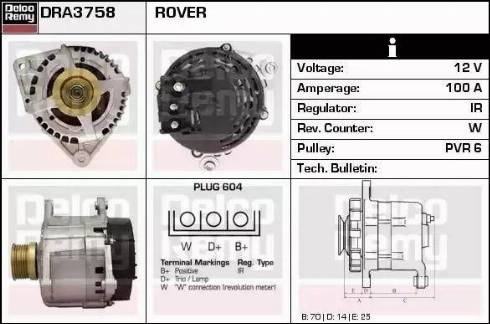 Remy DRA3758 - Генератор vvparts.bg