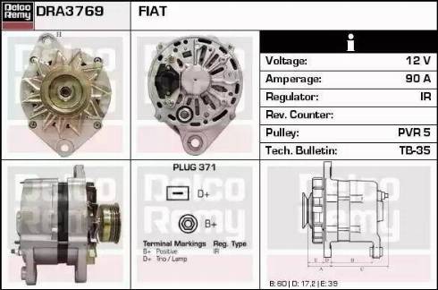 Remy DRA3769 - Генератор vvparts.bg