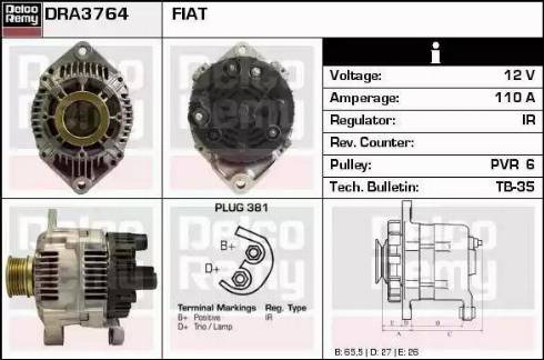 Remy DRA3764 - Генератор vvparts.bg