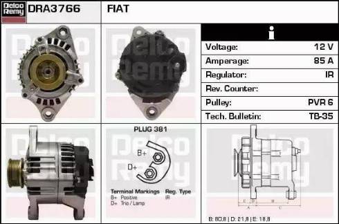 Remy DRA3766 - Генератор vvparts.bg