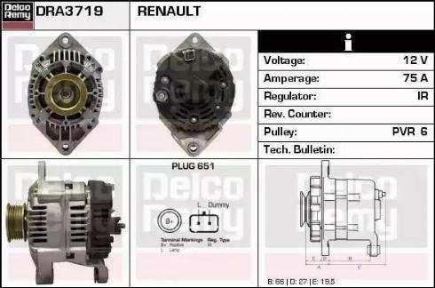 Remy DRA3719 - Генератор vvparts.bg