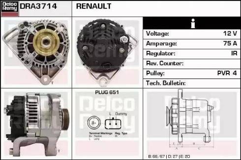 Remy DRA3714 - Генератор vvparts.bg