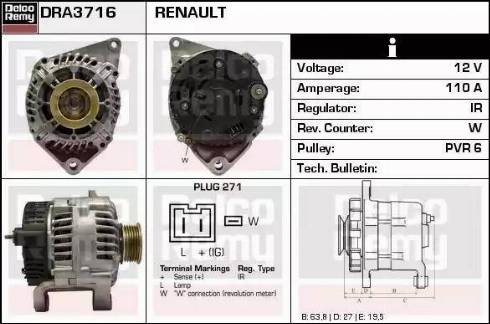 Remy DRA3716 - Генератор vvparts.bg