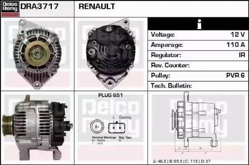 Remy DRA3717 - Генератор vvparts.bg