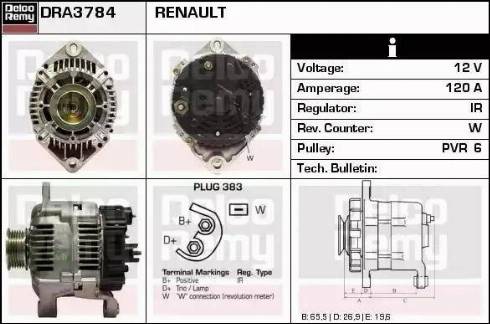 Remy DRA3784 - Генератор vvparts.bg