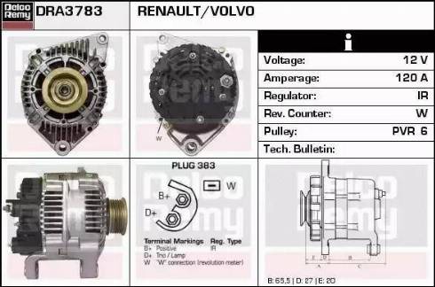 Remy DRA3783 - Генератор vvparts.bg