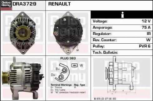 Remy DRA3729 - Генератор vvparts.bg