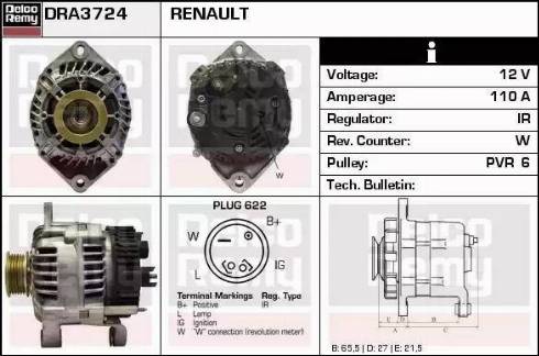 Remy DRA3724 - Генератор vvparts.bg