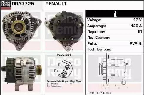 Remy DRA3725 - Генератор vvparts.bg