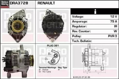 Remy DRA3728 - Генератор vvparts.bg