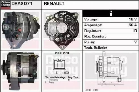 Remy DRA2071 - Генератор vvparts.bg