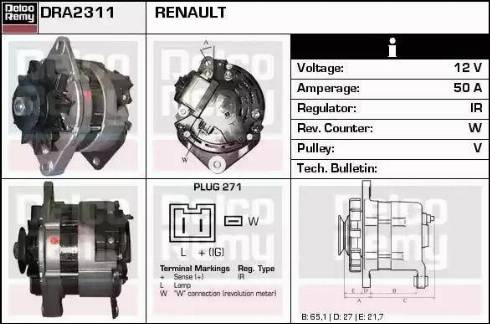 Remy DRA2311 - Генератор vvparts.bg