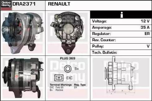 Remy DRA2371 - Генератор vvparts.bg