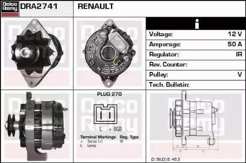 Remy DRA2741 - Генератор vvparts.bg