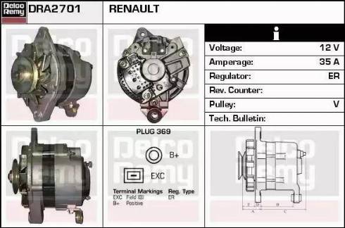 Remy DRA2701 - Генератор vvparts.bg