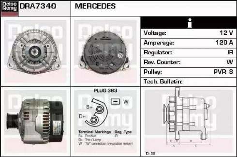 Remy DRA7340 - Генератор vvparts.bg