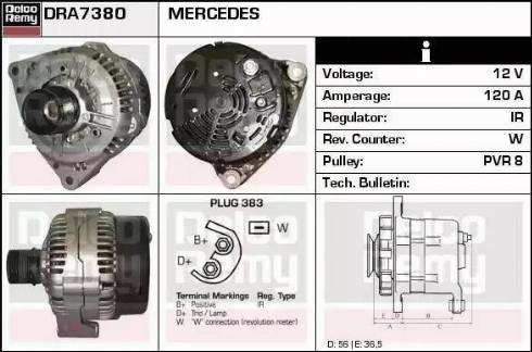 Remy DRA7380 - Генератор vvparts.bg