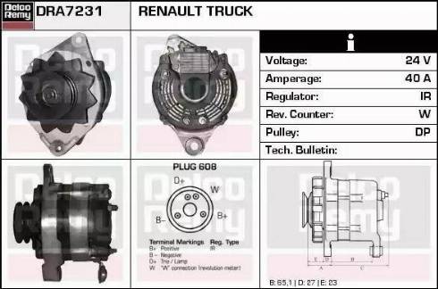 Remy DRA7231 - Генератор vvparts.bg