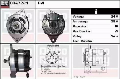 Remy DRA7221 - Генератор vvparts.bg