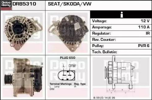 Remy DRB5310 - Генератор vvparts.bg