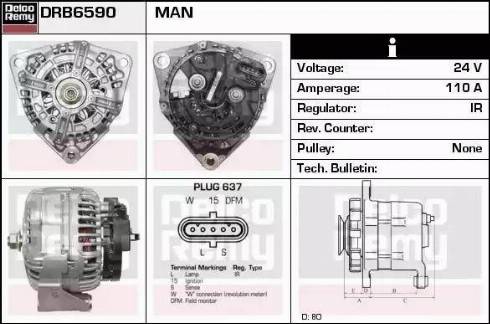 Remy DRB6590 - Генератор vvparts.bg