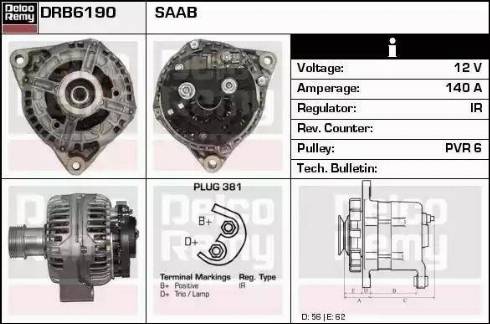 Remy DRB6190 - Генератор vvparts.bg