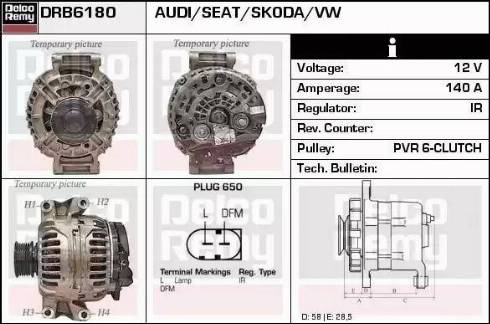 Remy DRB6180 - Генератор vvparts.bg