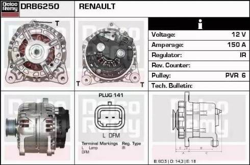 Remy DRB6250 - Генератор vvparts.bg